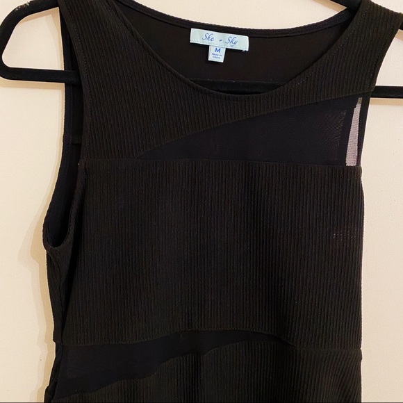 Black Mesh Mini Dress - Picture 3 of 6